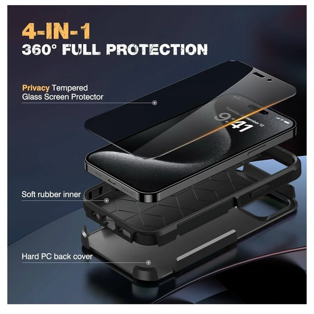Privacy Black Protective Phone Case